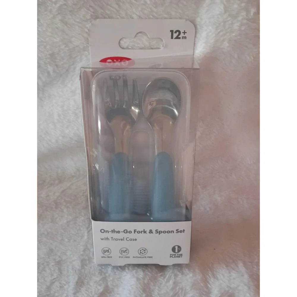 OXO Tot Baby Feeding Utensil Bundle 3 Pc Set Fork Spoon Feeding Spoon Travel...